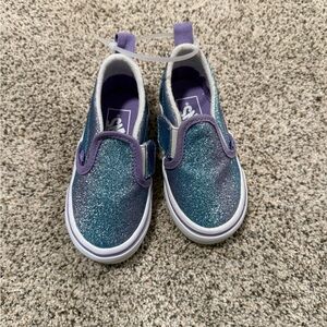 NWT Sparkly Blue and Purple Kids Slip-On Shoes